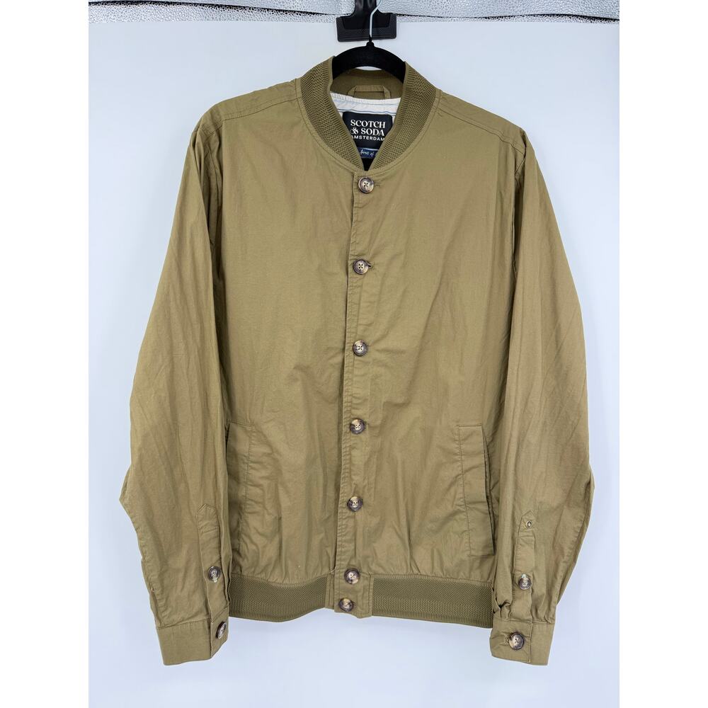 Scotch & Soda Women Organic Cotton Embroidered Bomber Jacket Size L Khaki Floral - Picture 3 of 13